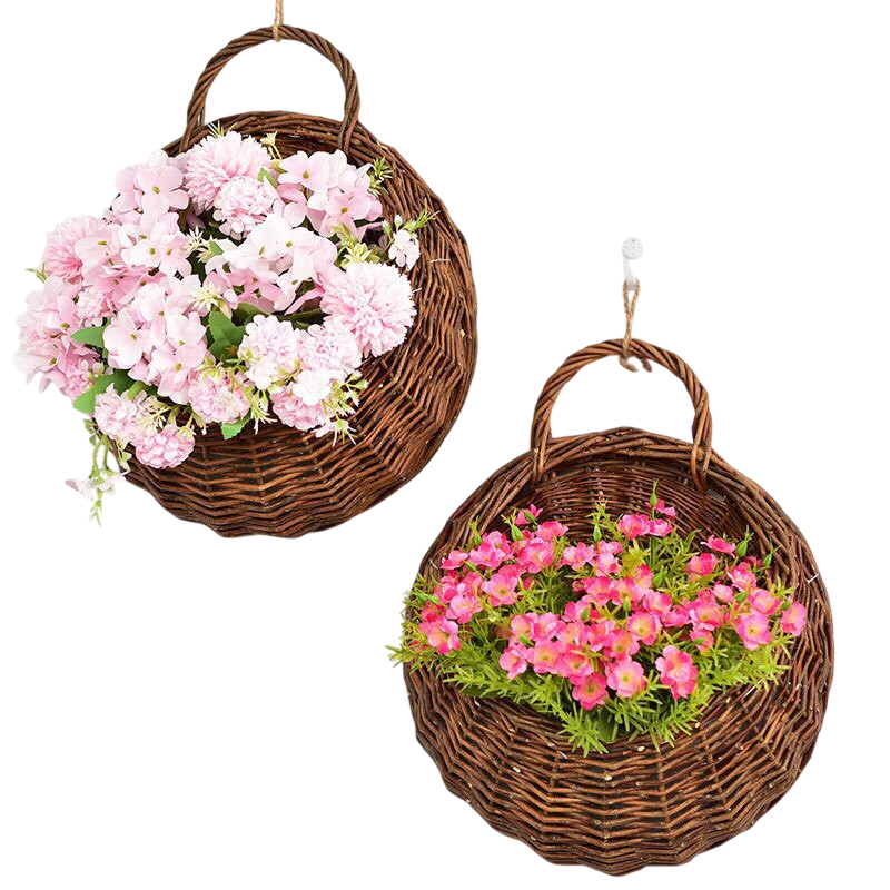 Giỏ mây trẻ đan tròn treo cắm hoa giá 89,000 đang rẻ nhất thị trường